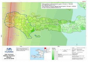 Map of Hurricane Matthew Path through Haiti