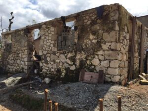 Stone masonry home without roof