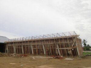 Damaged building under construction